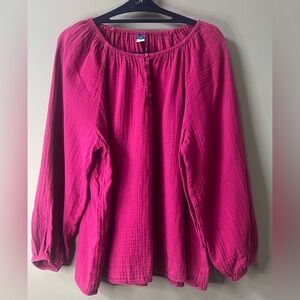 Old Navy Women’s Fuchsia Pink Blouse Sz XL